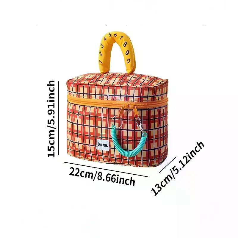 Makeup Bag, Large Capacity Waterproof Hand-Held Storage Bag, Cute And Portable, Business Travel Partition Layered Toileting Bag Qme