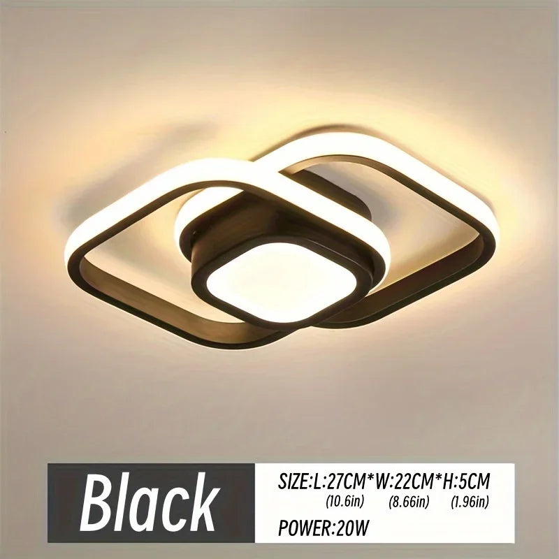 LED Corridor Light Minimalist Modern Small Light Living Room Bedroom Balcony Foyer Light Wardrobe Nordic Creative Ceiling Light Qme 2082-1Black
