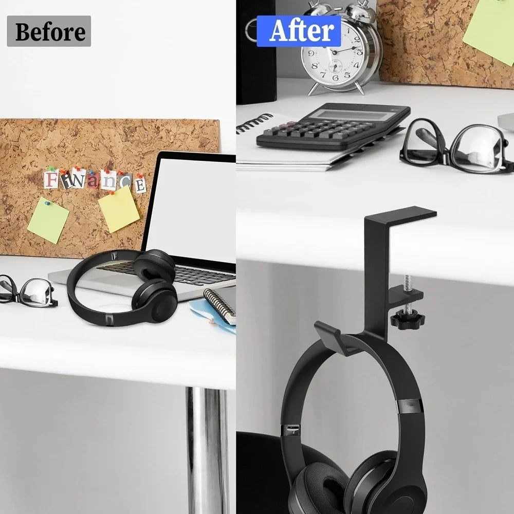 Multifunctional Table Side Hanging Storage Hook Adjustable Desk Edge Holder For Gaming Headphones Backpack Bag Storage Accessory Qme