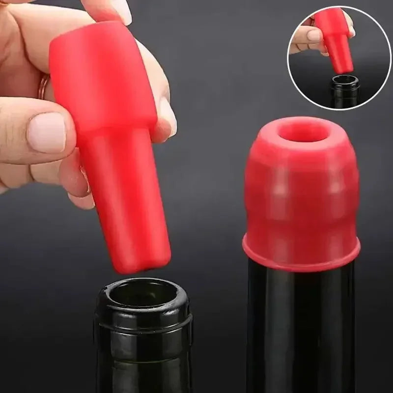 5/10pcs Silicone Wine Stoppers Reusable Sparkling Wine Bottle Stopper Beverage Bottle Sealer Keep Champagne Fresh Kitchen Tools Qme Random color 10PCS