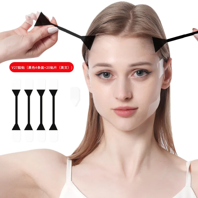 Invisible Facial Slimming Tape Wrinkle Removal Sticker Face Stickers Qme Black 20pcs Patches China Mainland
