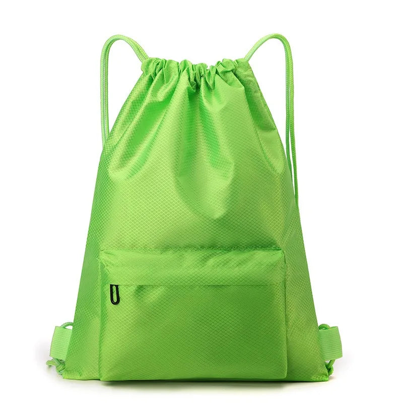 Football Drawstring Gym Bag Large Capacity Multi-color Sports Qme Green