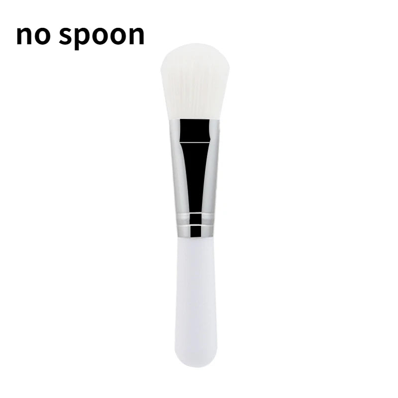 1PC Professional Double Ending Soft Bristle Silicone Wear-resistant Facial Flexible Mask Brush Skin Care Cleaning Beauty Tools Qme White Bristle