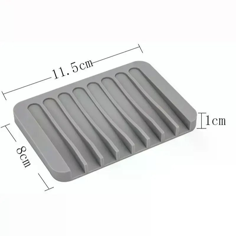 Silicone Soap Holder Pad - Non-Slip Draining Soap Dish for Shower, Bathroom Sink & Kitchen Countertop Storage Qme