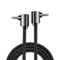 90 Degree Elbow Type-c Cables 20V 3A 60W PD Fast Charging Type C To Type C Male to Male USB Type-C For iPhone Type C Quick Wire Qme Black Double 0.25m