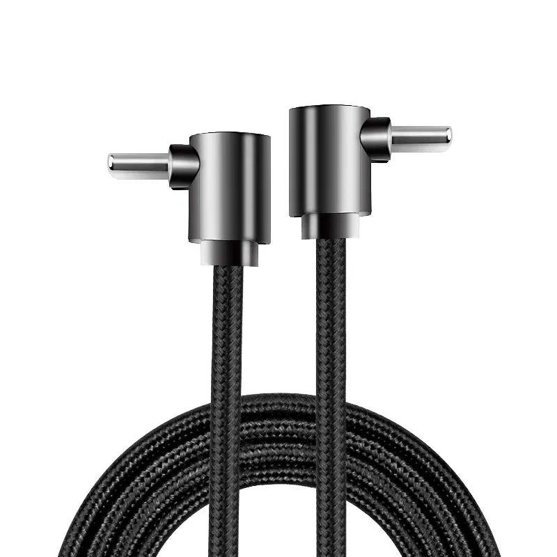 90 Degree Elbow Type-c Cables 20V 3A 60W PD Fast Charging Type C To Type C Male to Male USB Type-C For iPhone Type C Quick Wire Qme Black Double 0.25m