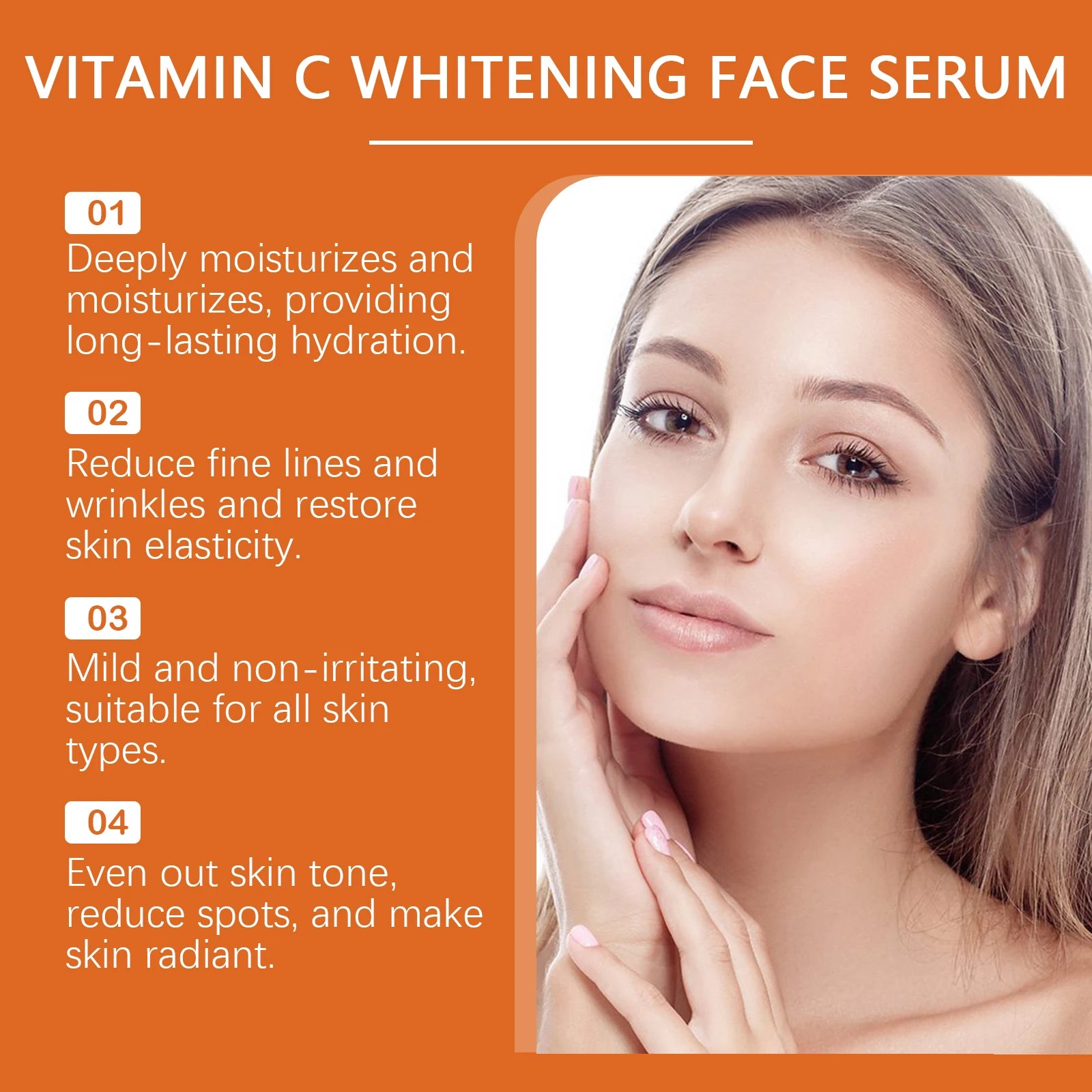 Vitamin C Facial Essence Dark Spot Remover Brightening Moisturizing Firming Serum Fade Fine Lines Improve Dullness Facial Skin Qme
