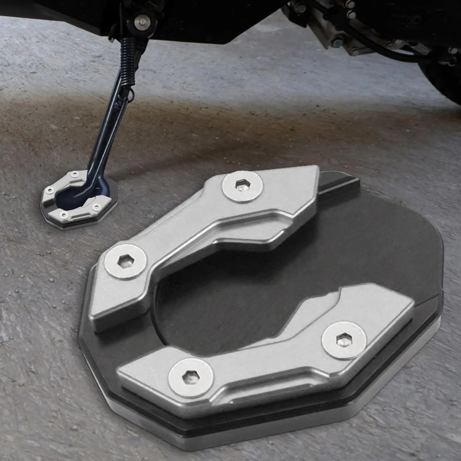 NEW Motorcycle Kickstand Pad Extender Foot Side Stand Motorcycle Kickstand Extension Support Plate Foot Side Stand Extension Pad Qme