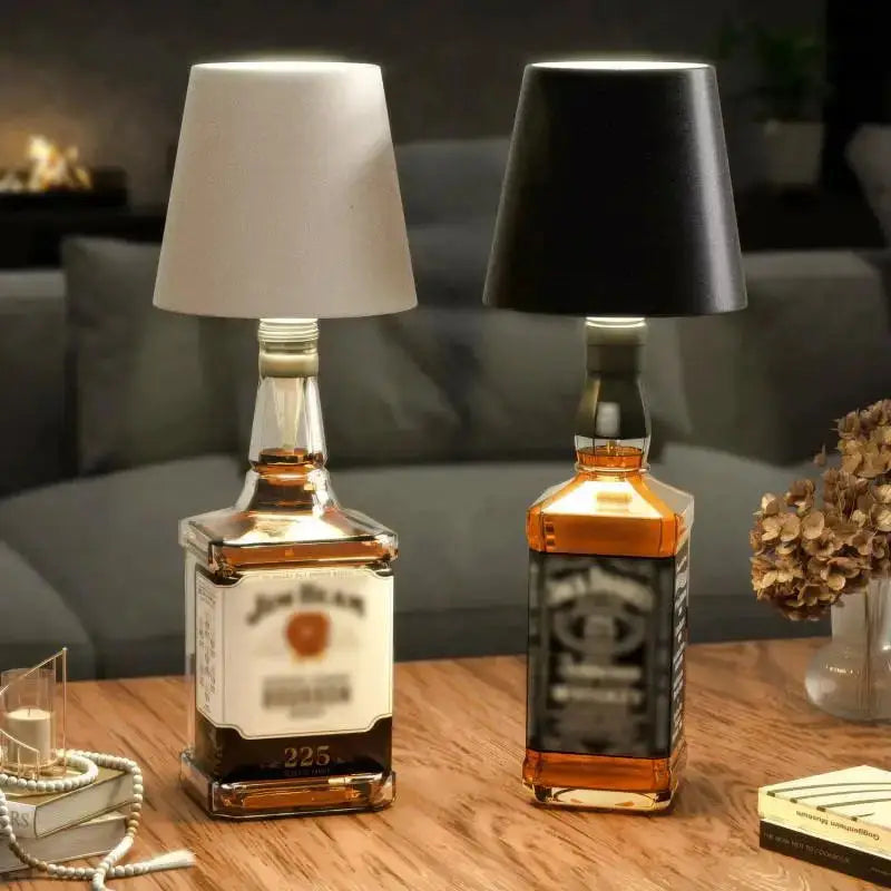 Wine Bottle LED Wireless Table Lamp 3-color Infinitely Dimmable USB Qme