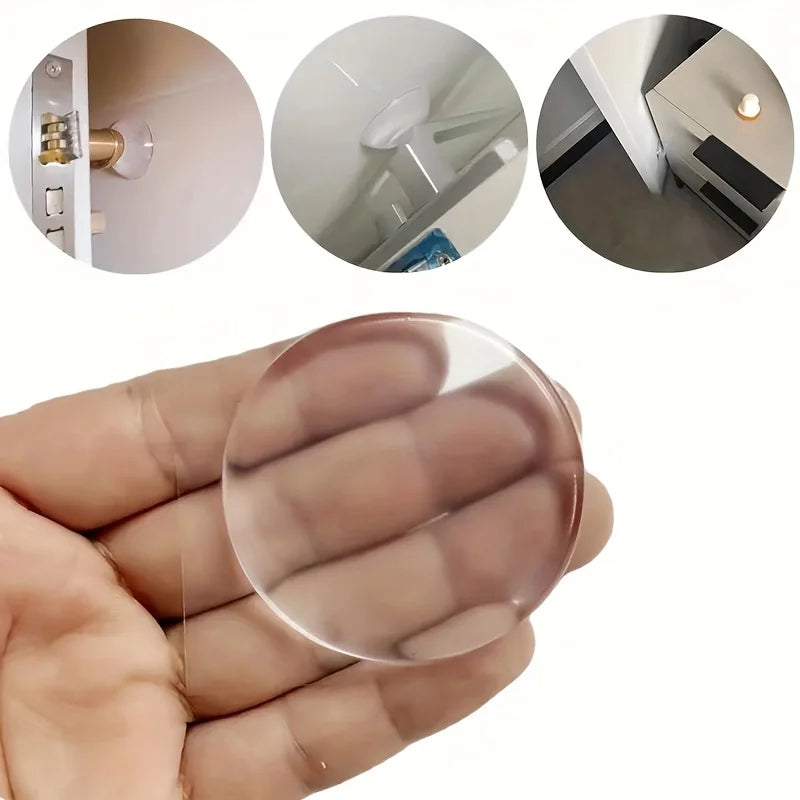 6 Households Transparent Anti-collision Adhesive Doors Silent Qme