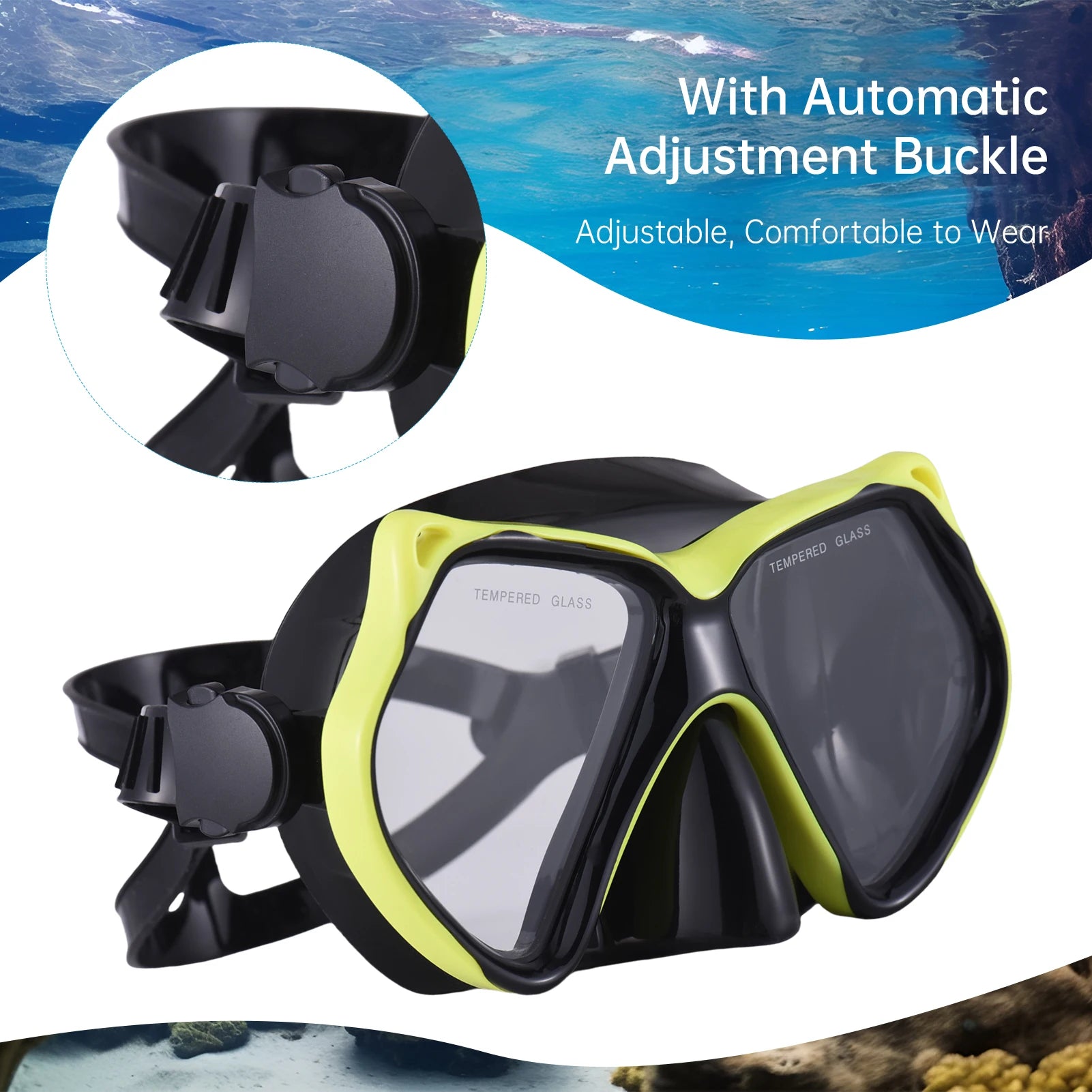 Snorkel Set for Adults Dry Snorkel with Purge Valve Travel Goggles and Snorkel Set for Adults Snorkeling Gear Qme
