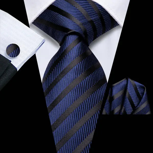 Tie Men 3-Piece Wedding Accessories Cufflinks Pocket Handkerchief Qme DPTH-LDSN3909