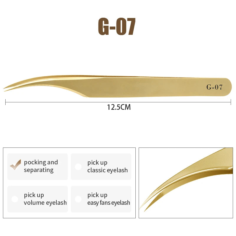 NATUHANA Professional 3D Tweezers Stainless Steel Volume Eyebrow Qme G-07