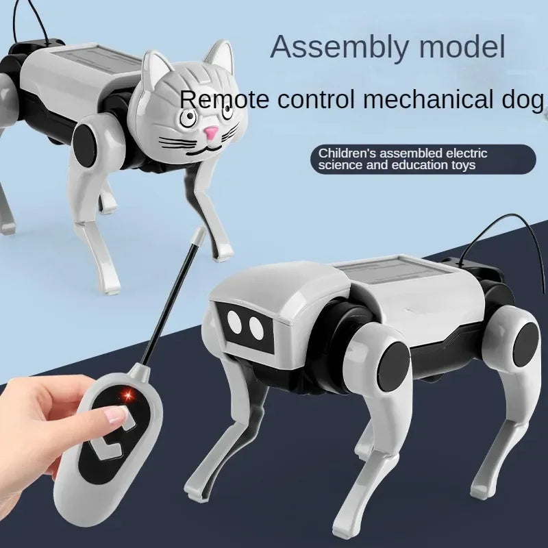 Rc Robot Children's Remote Control Mechanical Dog Toy Science Teaching Diy Assembling Model Electric Set Toys for Boys Kids Gift Qme