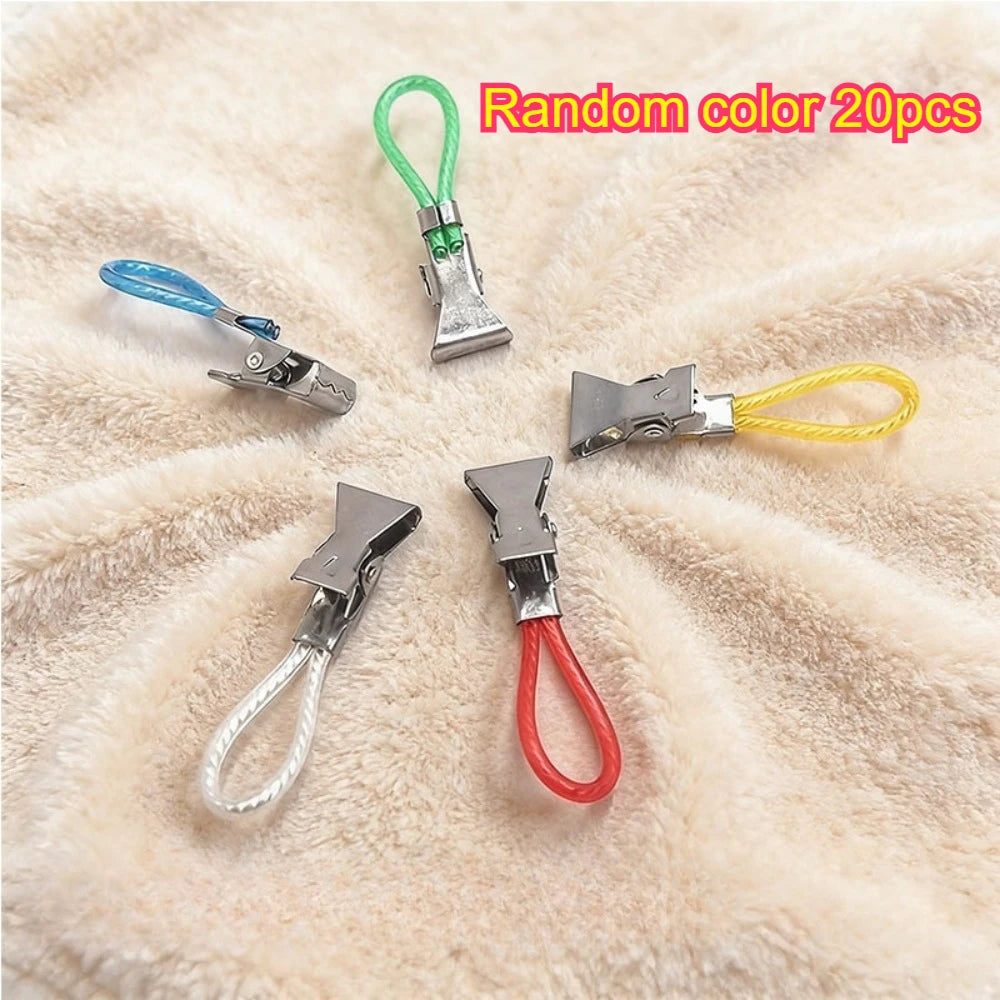 Metal Tea Towel Storage with Towel Hanging Ring, Multi-Color Kitchen Towel Hanging Clip Small Hook Clip Suitable for Bedrooms Qme Random color 20pcs