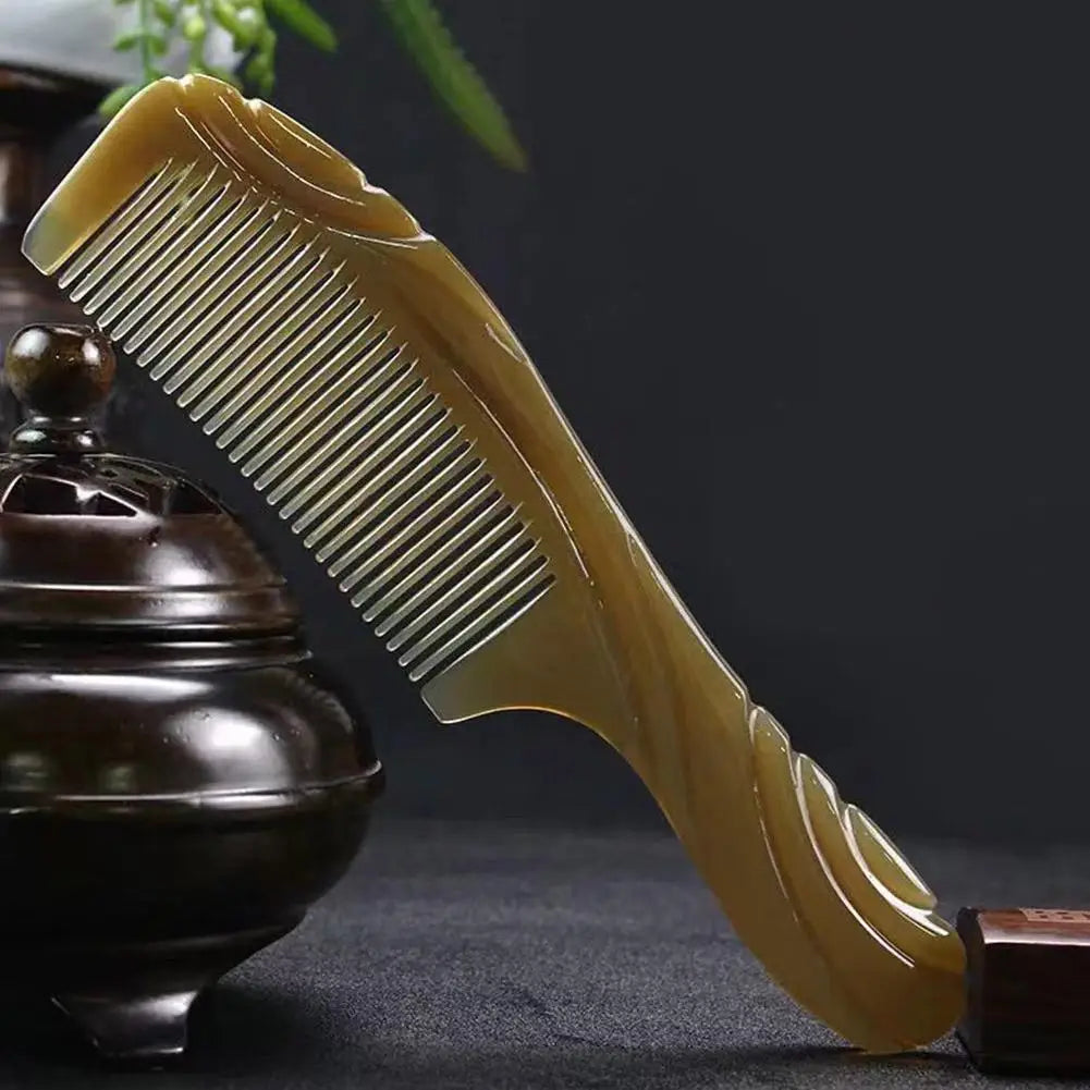 Handmade Fine Tooth Comb Horn Polished Hair Anti Static Massage Salon Qme