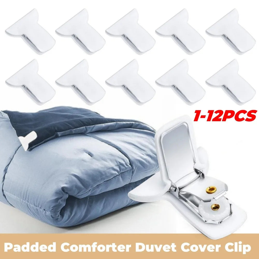 1-10PCS Padded Comforter Clips Strong Fixation Anti Slip Duvet Clips White Padded Clips for Prevents Moving Inside Duvet Cover Qme