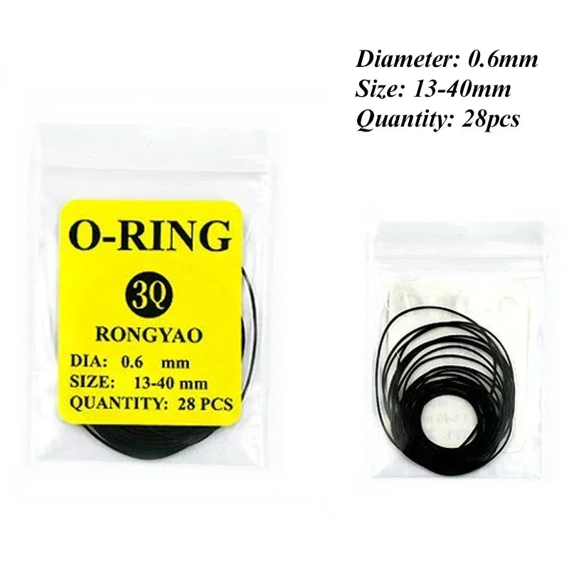 Watch Repair Tools 1box Watch Case Rubber Waterproof O-Ring Oil-resistant Watch Bottom Cover Gasket 0.5/0.6mm O-Ring Seal Gasket Qme B-0.6