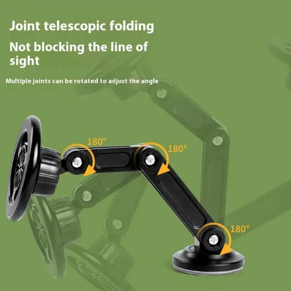 Magnetic Phone Car Mount Folding Cell Phone Holder Multifunctional Phone Mount Rotatable Mobile Phone Stand For iPhone Samsung Qme
