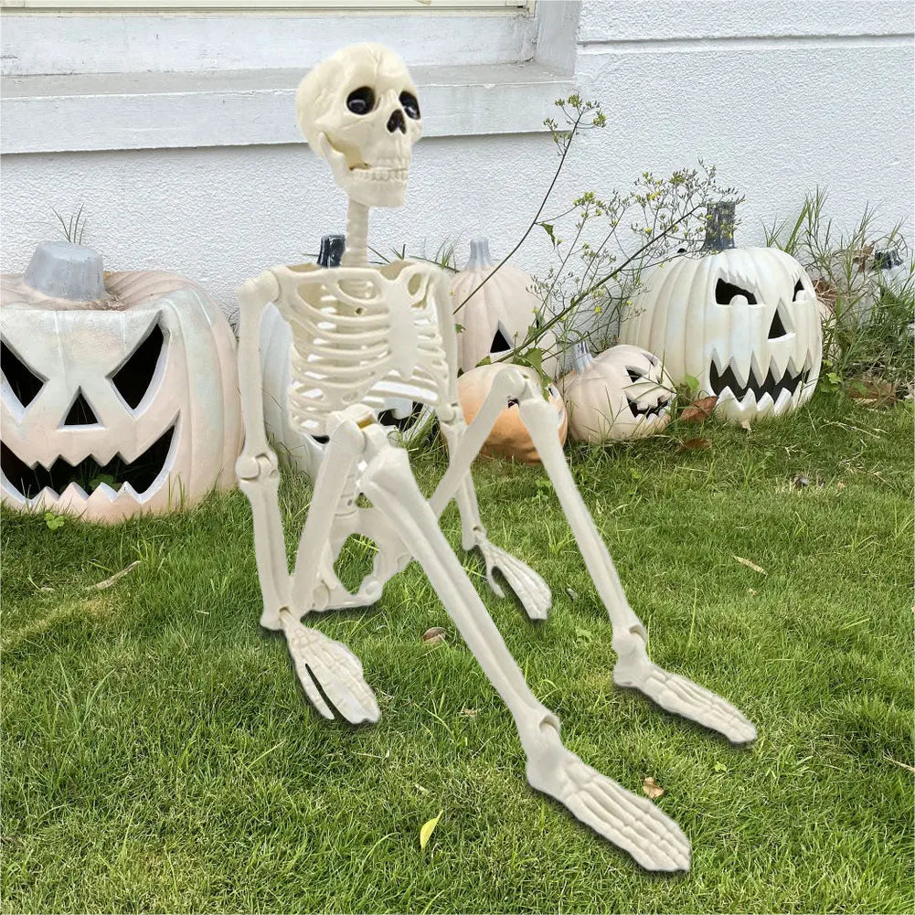 1pc Halloween Decorations Skeleton,Posable Human Shape Skeleton,Halloween Fake Bone Horror Decoration Qme