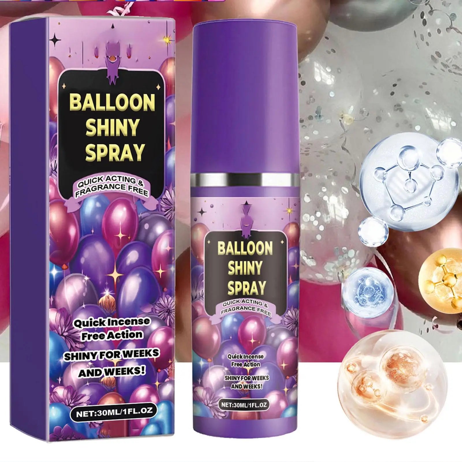 Balloon Shine Spray 30ml Balloon Glossy Spray Party Decoration Vibrant Shine for Decorations Gathering Backdrop Holiday Birthday Qme