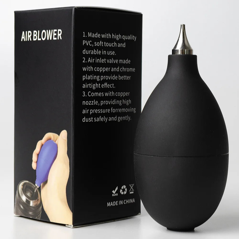 Mini Rubber Air Pump Portable Dust Blower Camera Lenses Keyboards Qme black