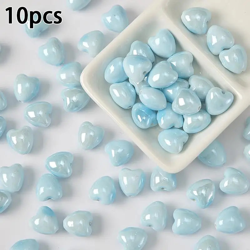 10Pcs Ceramic Loose Beads, DIY Jewelry Making Supplies for Necklaces & Earrings, Ceramic Pendants for Crafting Accessories Qme A16