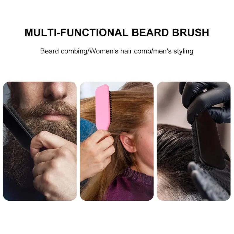 Men's Beard Brush Hair Clipper Boar Bristle Mustache Grooming Tool Qme