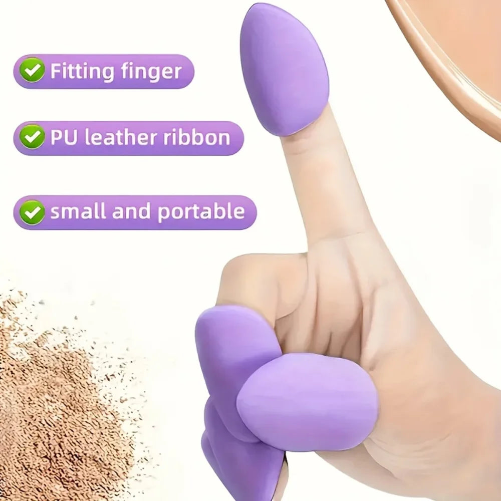 Makeup Sponge Velvet Cosmetic Blenders Finger Puff Foundation Puffs Qme