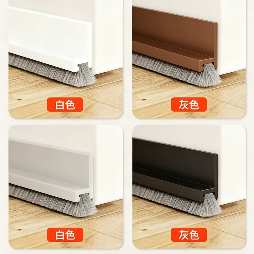 Durable SelfAdhesive BrushSeal Strip 100CM Soundproof Insectproof Weather Strip for Household Door Bottom Use Qme Four-piece set 1pcs