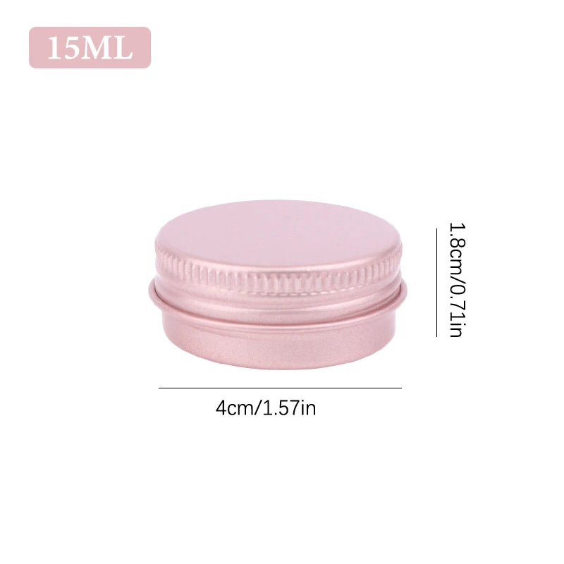 5 Refillable Cream Jars Tin Containers Screw-top Lids Lip Balm Nail Qme 15ml