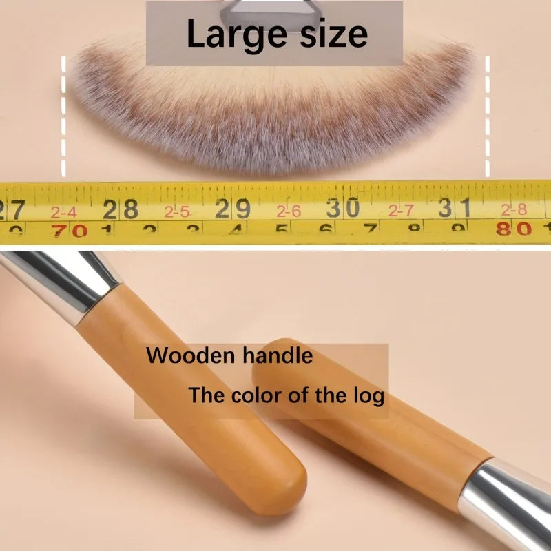 Professional Makeup Brushes Large Fan Brush Wooden Handle Designed Qme