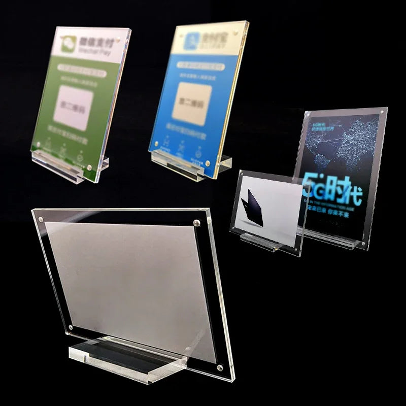 Photo Frame With Base Acrylic Display Stand Table Card Sign Card Display Stand Photo Frame For Wedding Picture Frame Home Decor Qme
