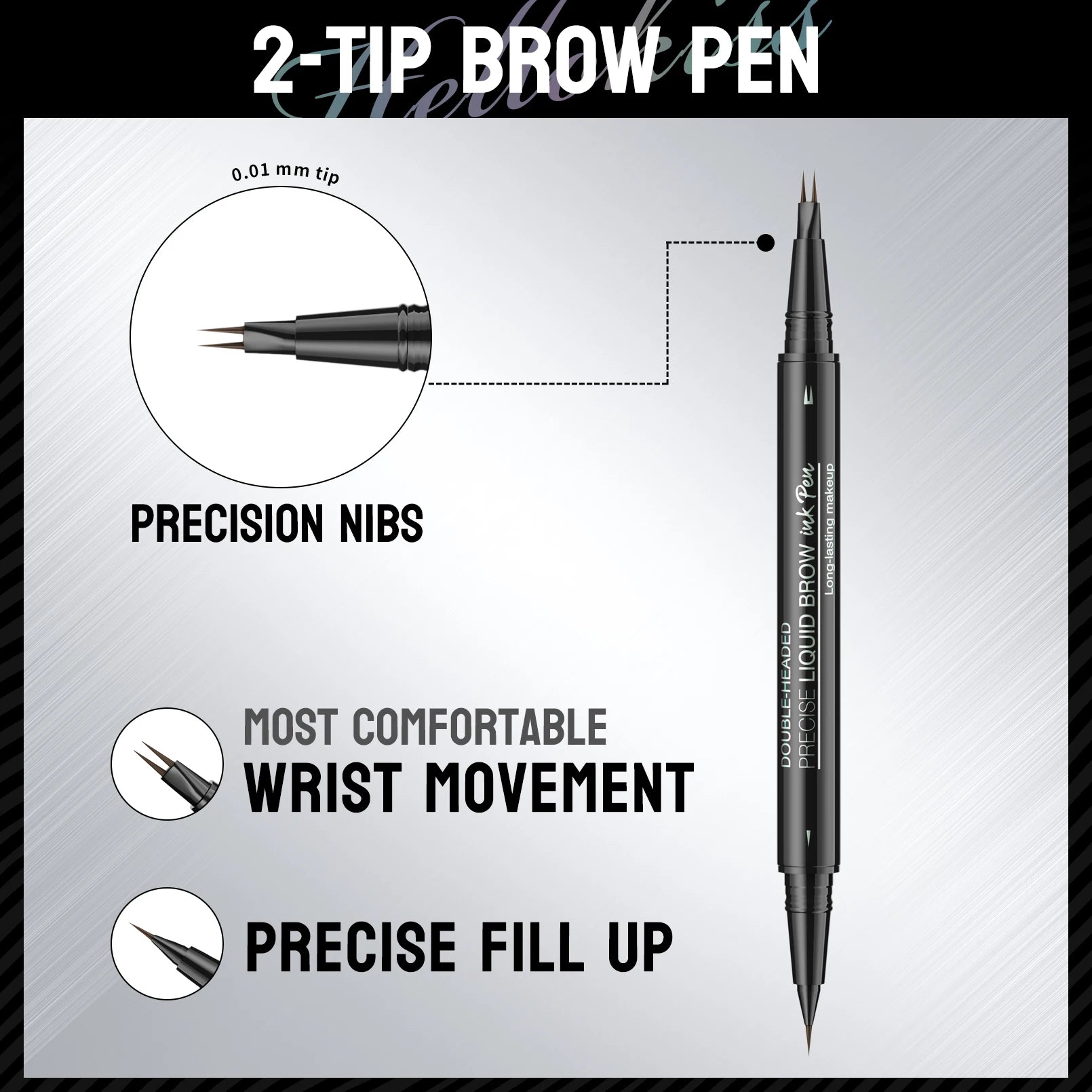 Two-pronged Wild Eyebrow Pencil Long Lasting Easy To Grip Eyebrow Tattoo Waterproof Thin Liquid Lying Silkworm Brow Pen Qme