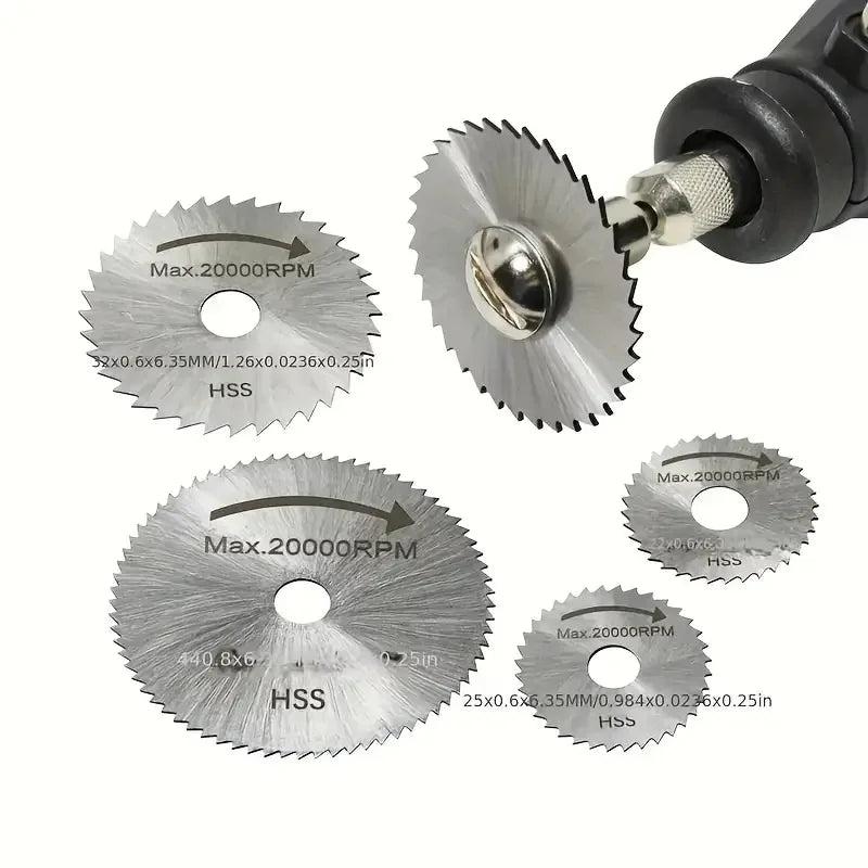 6Pcs Durable Mini Circular Saw Blade Set for Precision HSS Cutting Water-Resistant Disc Ideal for Wood & Aluminum Qme