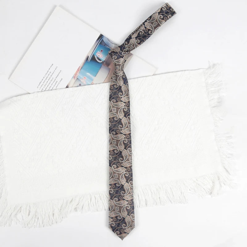 Luxury Tie Set Fashion Jacquard Paisley Necktie Bowtie Male Formal Cravat Cufflinks Gifts for Men Party Wedding Accessories Qme