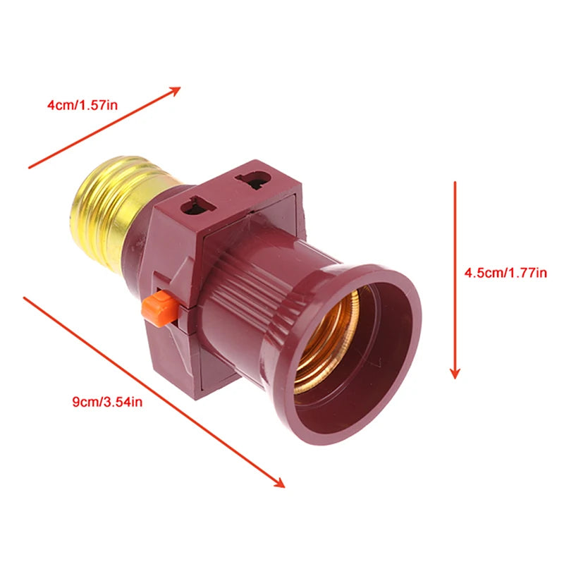 E27 Screw Bulb Holder Convert Switch Lamp Socket LED Adapter Lighting Qme one size
