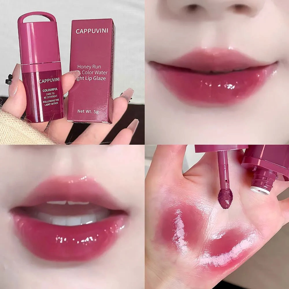 Water Light Grey Rose Lip Gloss Moisturizing Long Lasting Non-greasy Jelly Brown Mirror Lip Glaze Plumping Lip Tint Korea Makeup Qme 07