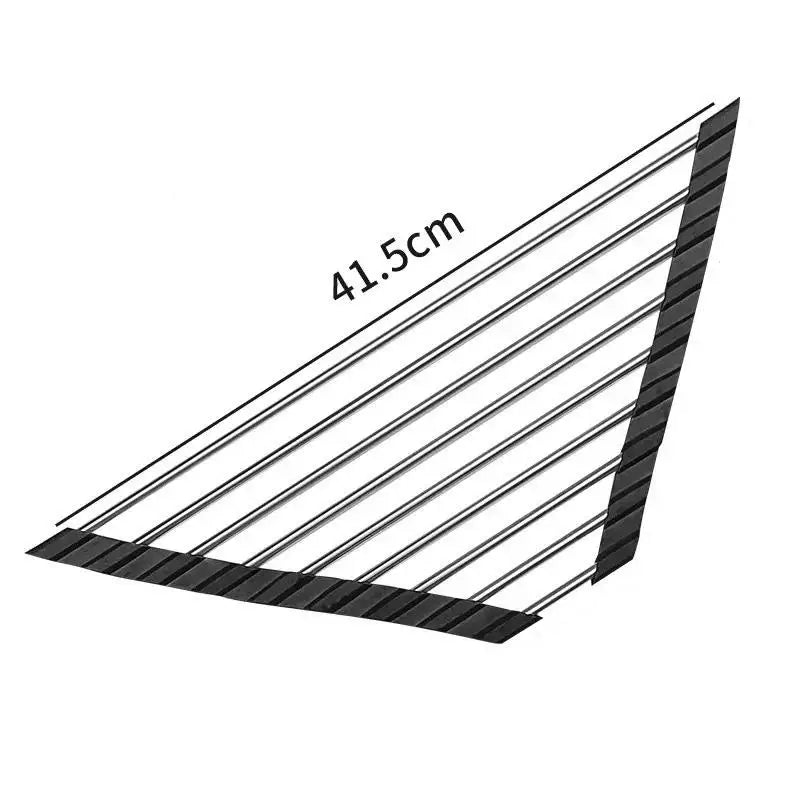 Roll Up Triangle Dish Drying Rack Kitchen Sink Organizer Corner Over Qme Black