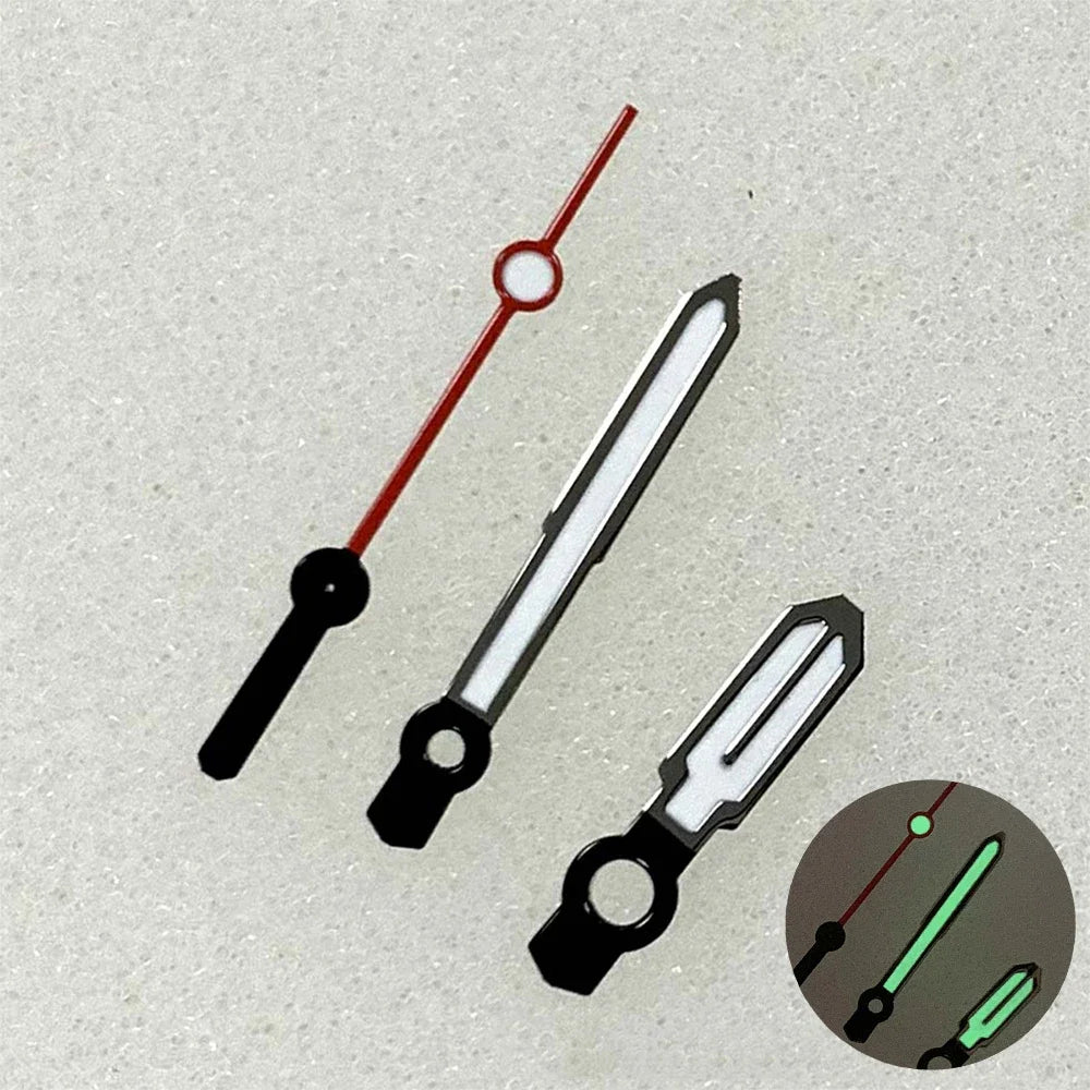 Modified Watch Accessories Orange Red White Color Matching Hands Green Luminous Hands for NH35/36/4R7S Movement Qme WR