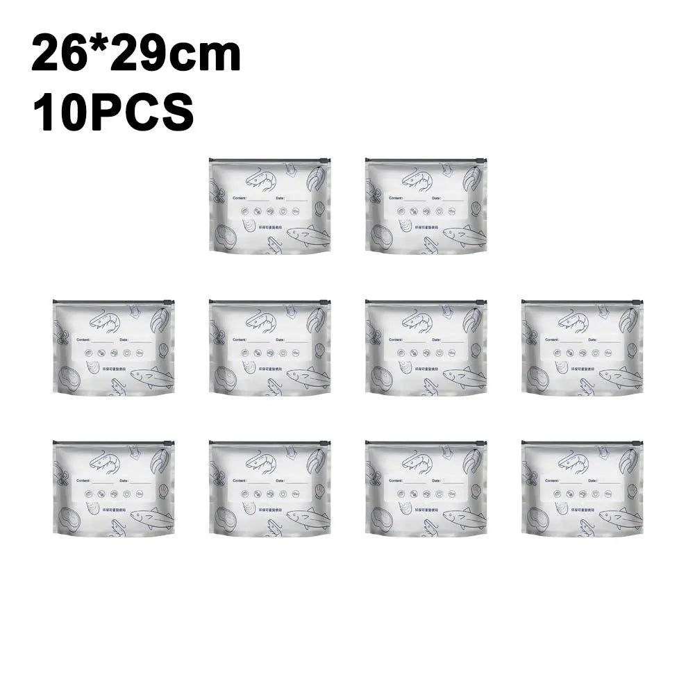 Reusable Aluminum Foil Sealable Storage Bags Vegetable Fruit Meat Qme L