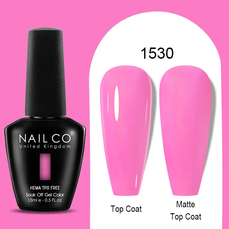 Nailco Jelly Gel Nail Polish Transparent Varnishes 44 Colors Red Pink