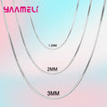Big Promotion 100% Authentic 925 Sterling Silver Color Chain Necklace with Lobster Clasps Men Women Pendant 1.2/3/4mm 16-30 Inch Qme 3MM Width 26 Inch