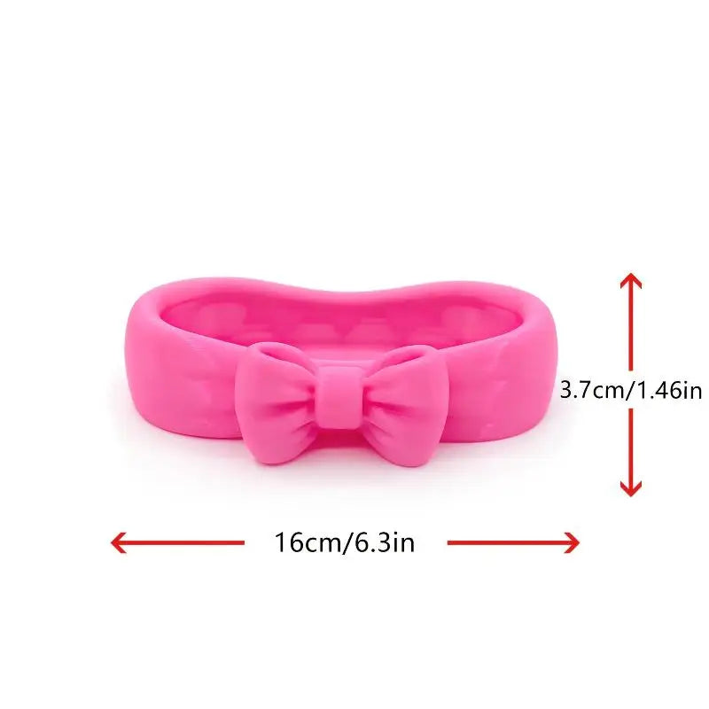 Cute Bow Decor Large Capacity Jewelry Storage Tray Smooth Vanity Dish Qme