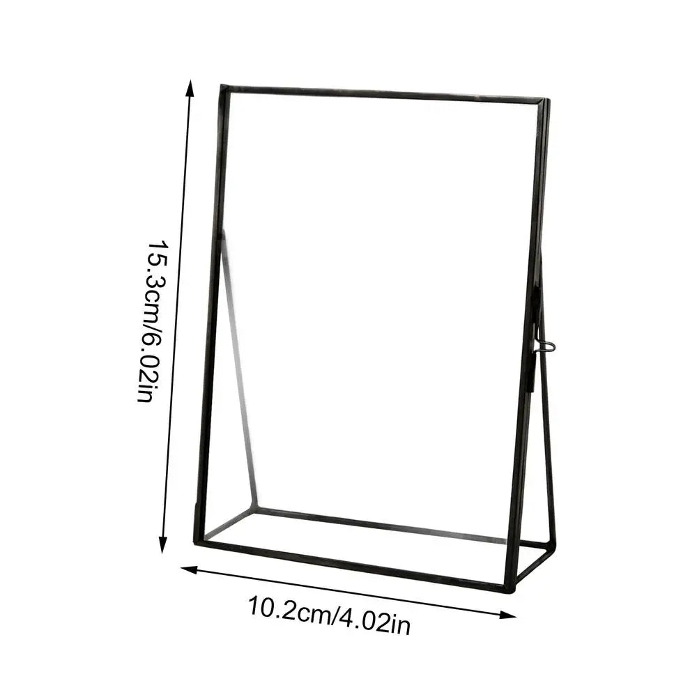 Double Glass Frame Pressed Flowers 4x6in Handmade Clear Floating Qme China Mainland Black