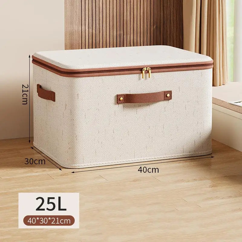 Foldable Clothes Storage Box Zipper Wardrobe Organizer Home Portable Qme L