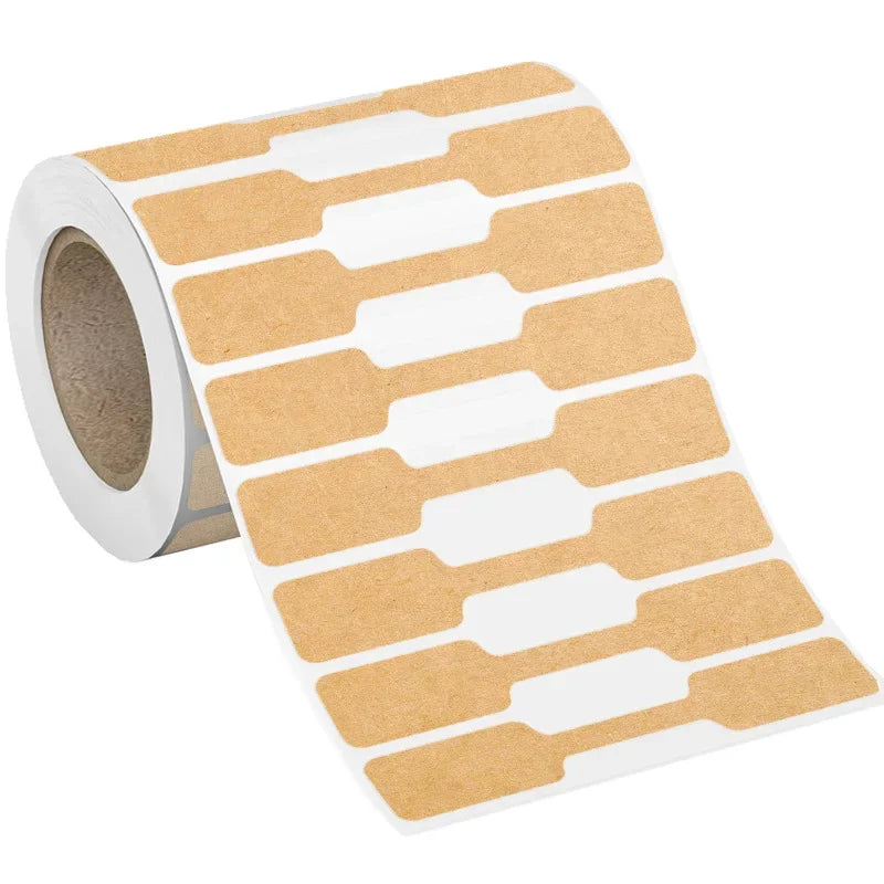 500pcs/Roll Multicolor Jewelry Price Tags Sticker DlY Self Adhesive Kraft Paper Labels for Necklace Bracelet Price Display Tool Qme Brown
