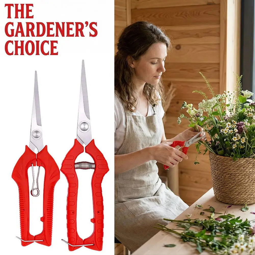 One-handed Sharp Blade Pruning Shears Branch Grass Garden Fruit Tree Trimming Scissors Knife Non-slip Handle Cutting Knife Tools Qme