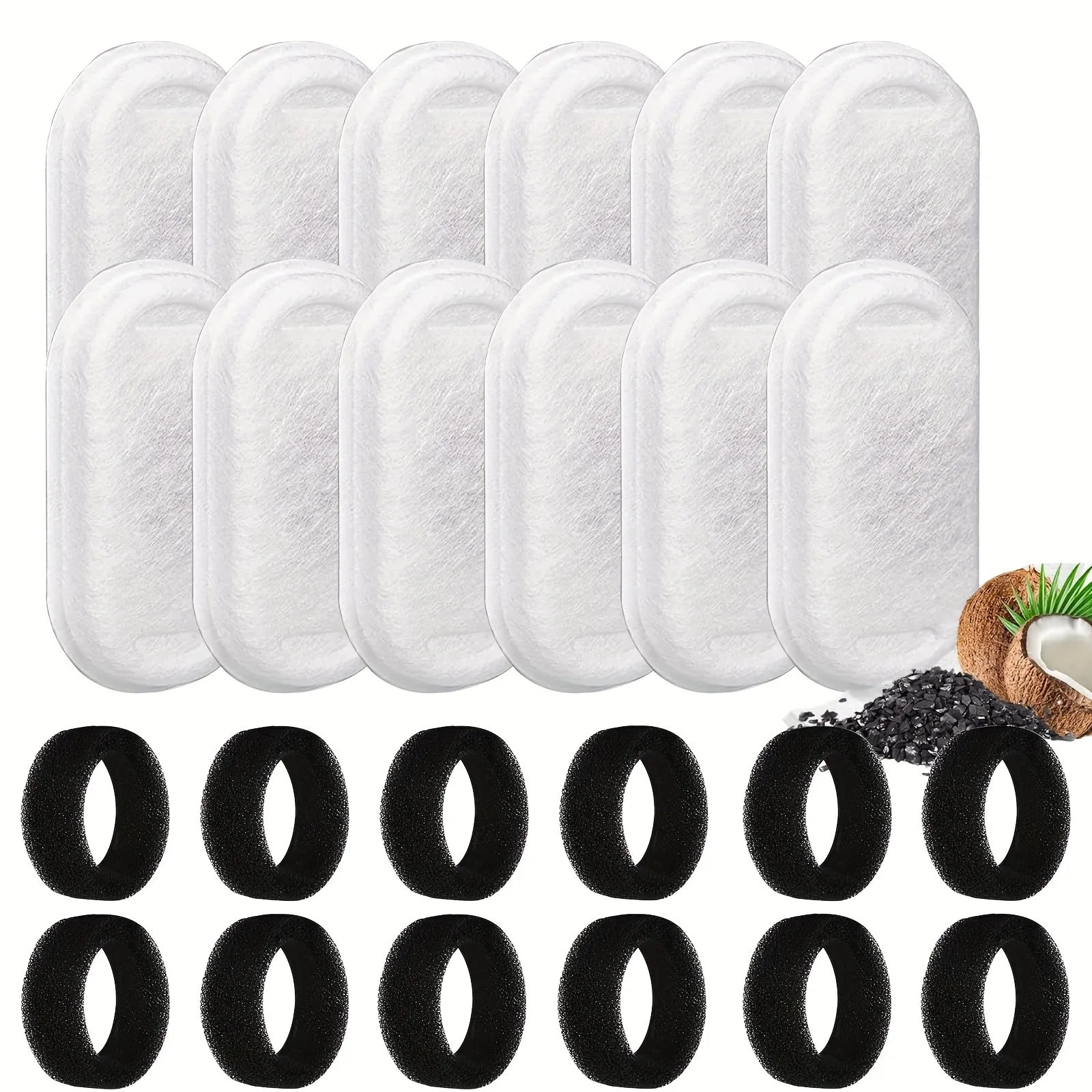 12pcs/6sets 8pcs/4sets Cat Water Fountain Filters Replacement Carbon Filters & Foam Sponges For Pet Dog Cat Water Dispenser Qme