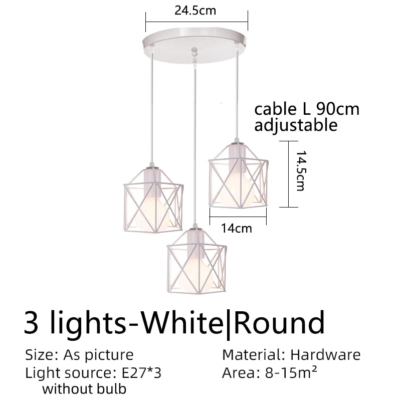 Round LED Ceiling Light Modern Home Decorative Ceiling Lighting Fixture Living Room Bedroom Indoor Kitchen Lighting Qme 3 heads round